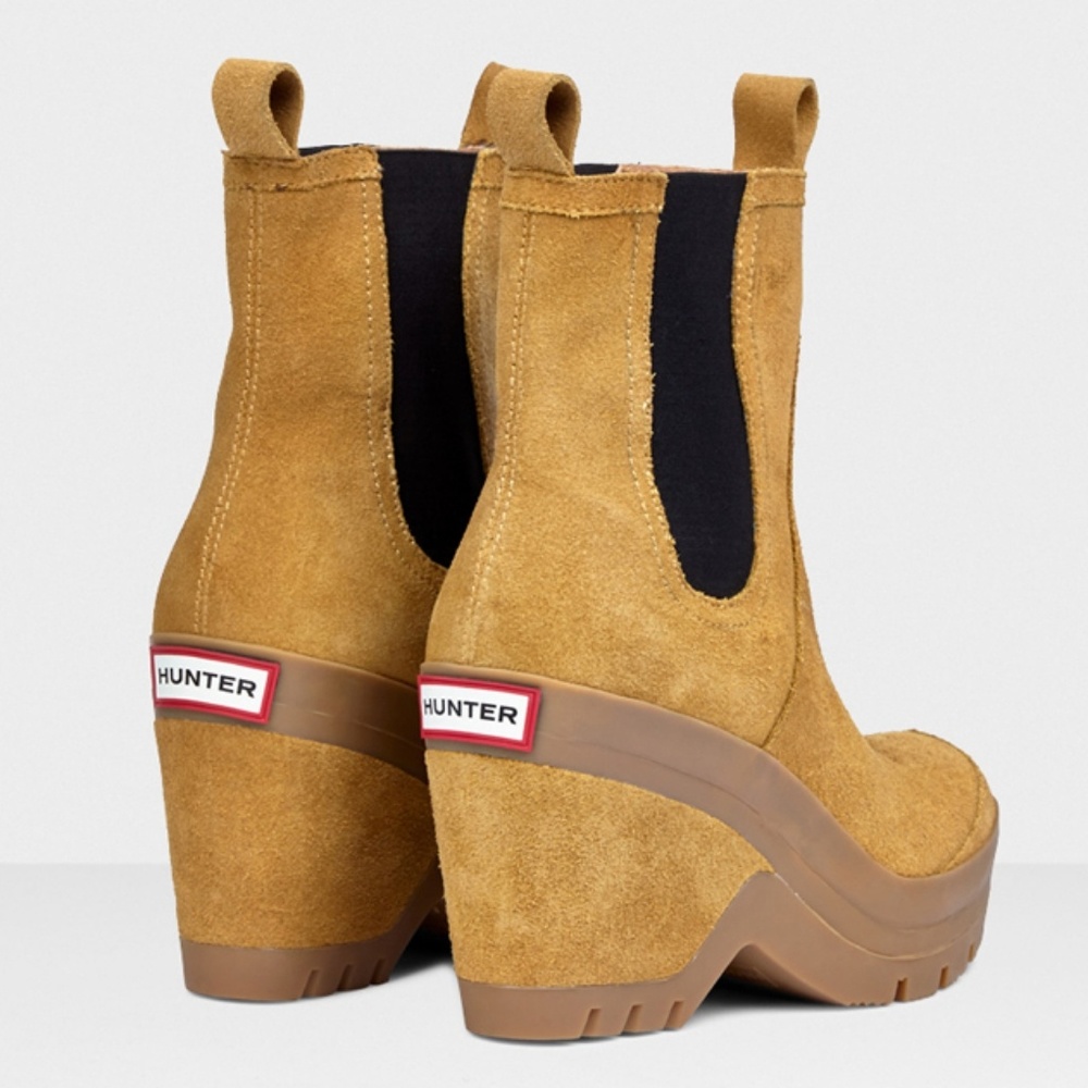 HUNTER Natural Original Chelsea Wedge Boots